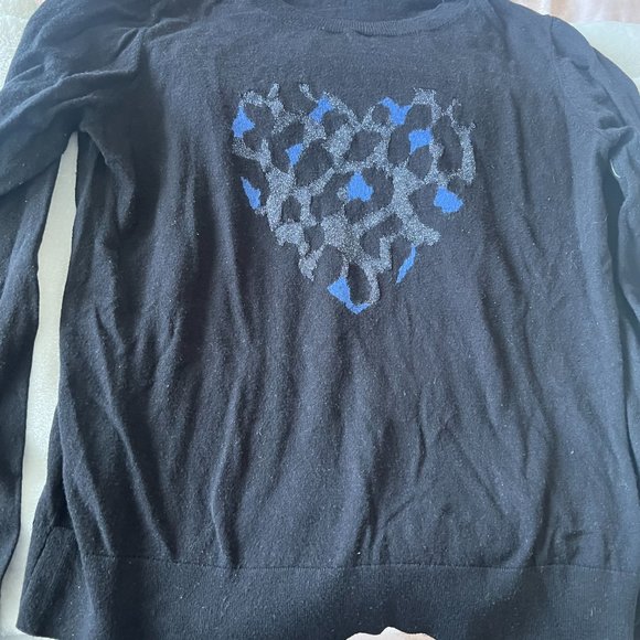 kate spade Broome Street Leopard Heart Sweater size small - Picture 3 of 7